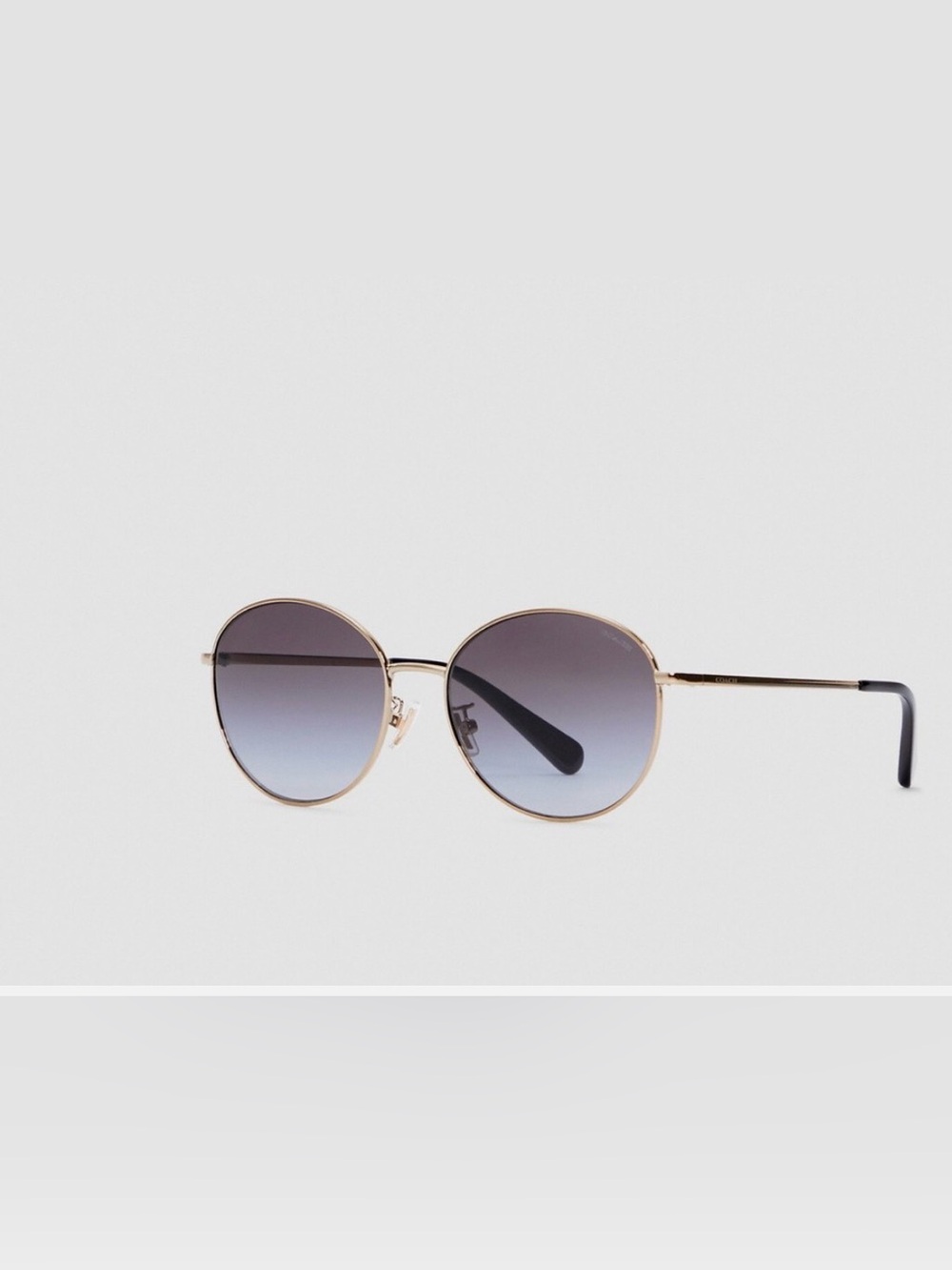 COACH Lia Round Sunglasses, Grey Violet Gradient. 100% UV Protection